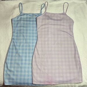 Deal🔥 Two Plaid Skim Tube Tops in Lavender and Blue